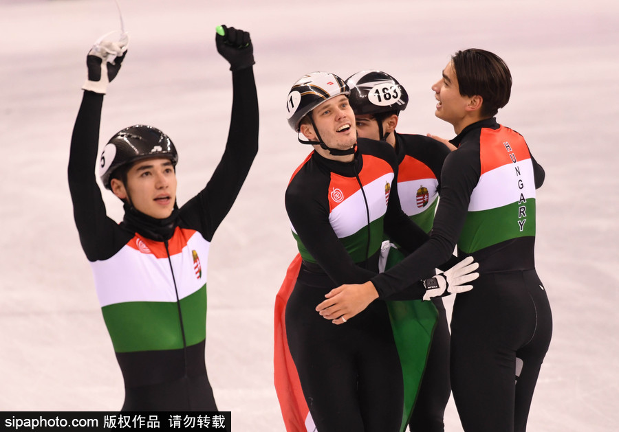 2018平昌冬奧會短道速滑：男子5000米接力A組決賽 中國隊摘銀