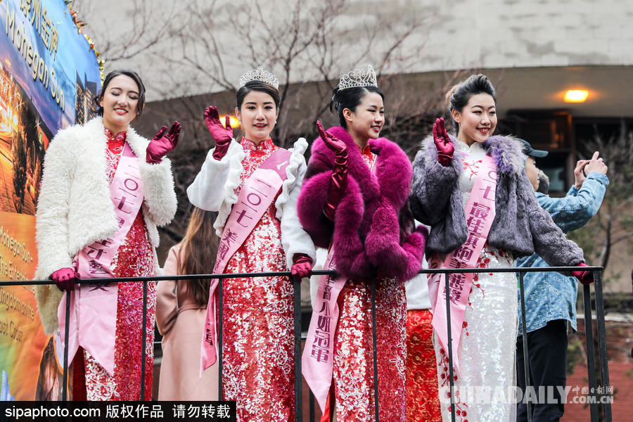 紐約唐人街迎接農(nóng)歷新年 中國傳統(tǒng)元素濃郁